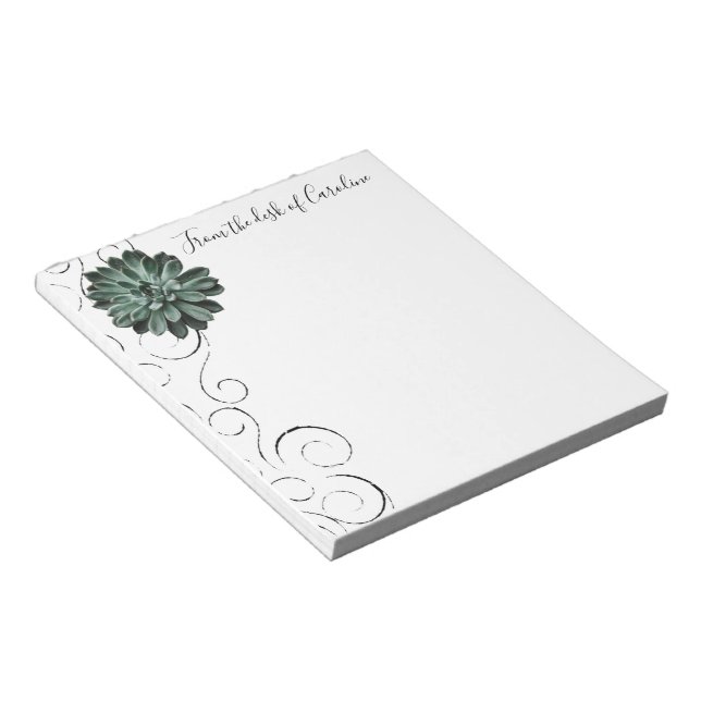Succulent Plant Personalized Notepad (Angled)