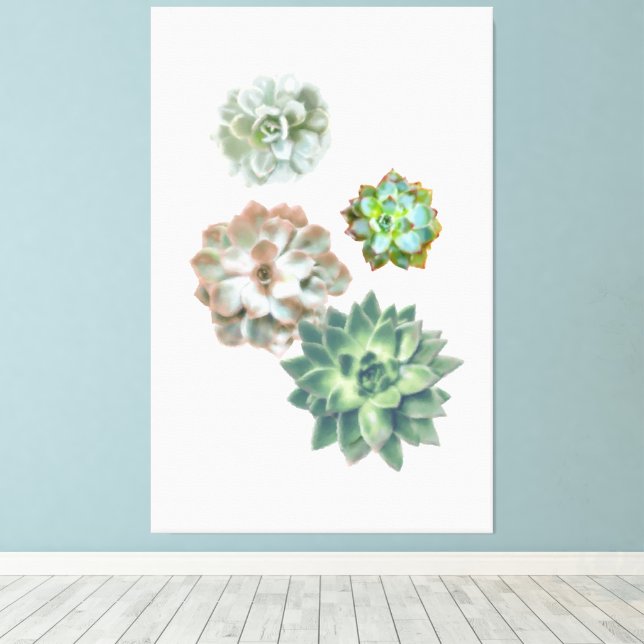 Succulent Plant Watercolor Painting Wall Art | Zazzle