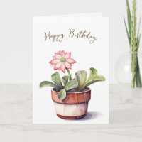 Succulent Plant With Flower Birthday
