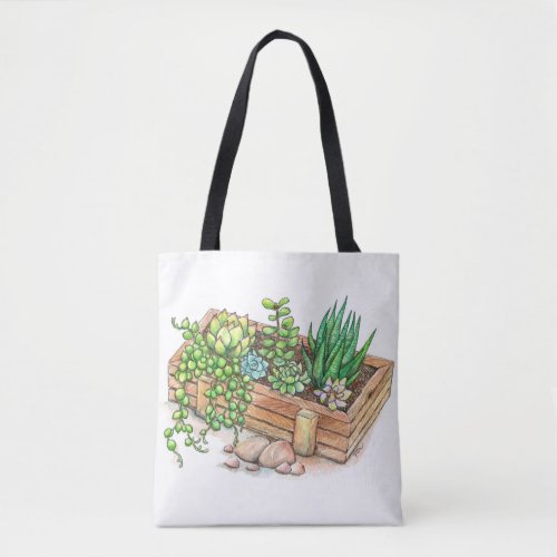 Succulent Planter Box Tote Bag