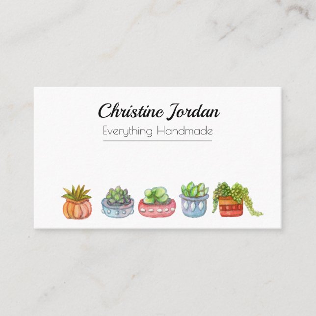 Succulent Planters Business Card (Front)