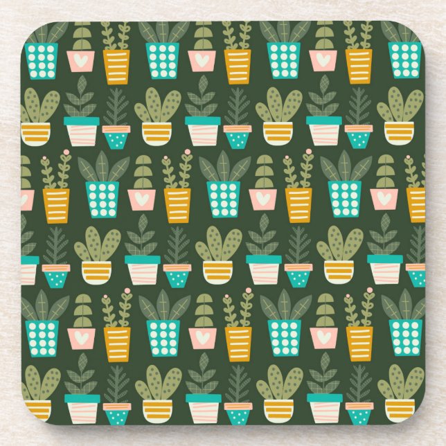 Succulent Plants Beverage Coaster (Front)