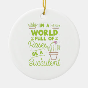 Succulent Plants Ceramic Ornament
