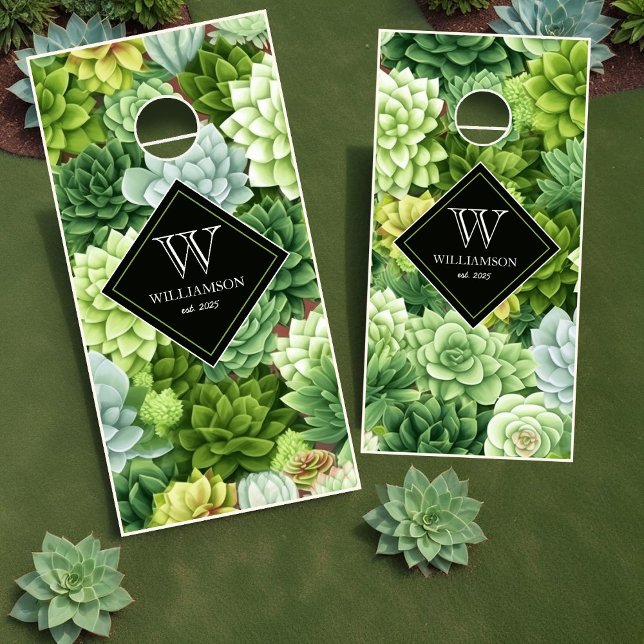 Succulent Plants Cornhole Set (Succulent Plants Cornhole Set)