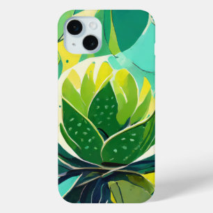 Succulent plants in green and yellow iPhone 15 plus case