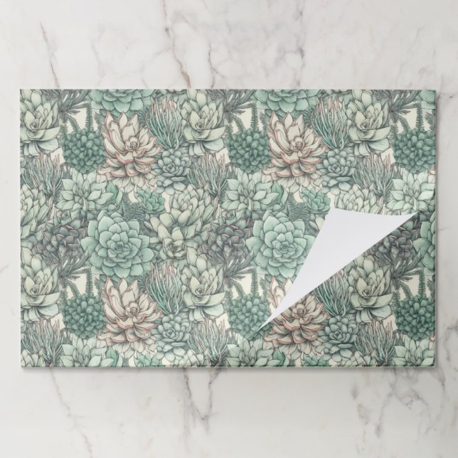 Succulent Plants Paper Placemats (Folded)