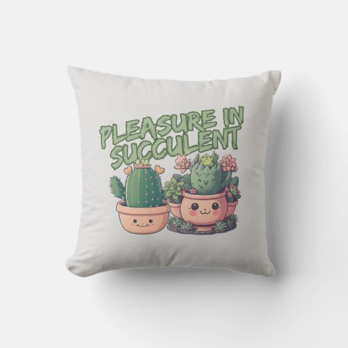 Succulent plants throw pillow