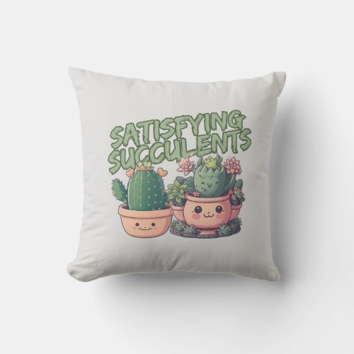Succulent plants throw pillow