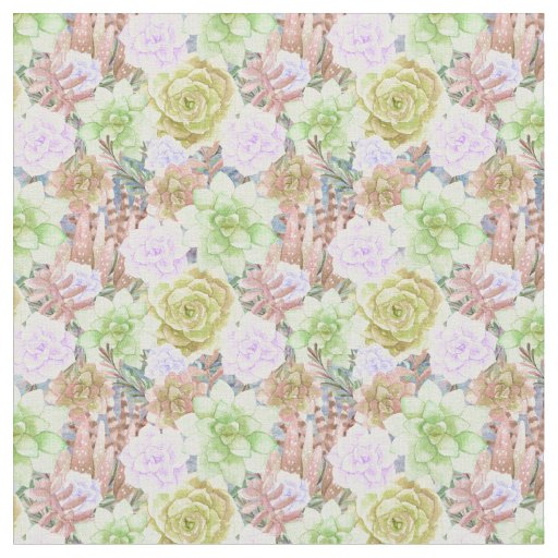 Succulent Plants | Watercolor Painting Fabric