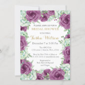 succulent plum roses Bridal Shower Invite (Front)
