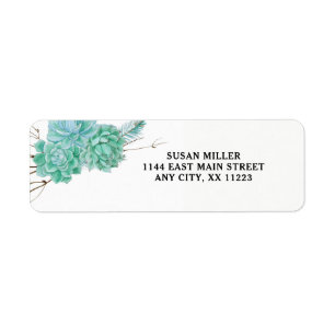 Succulent return address label 3961