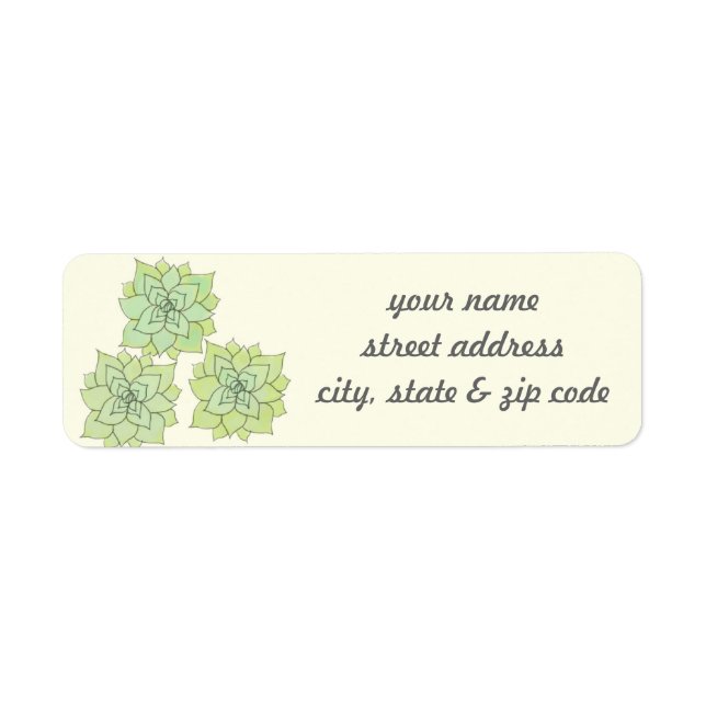 Succulent Return Address Labels (Front)