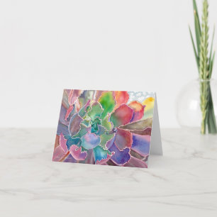 Succulent ruffled echeveria greeting card