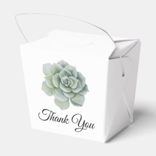 Succulent Sage Green Floral Wedding Thank You Favor Boxes