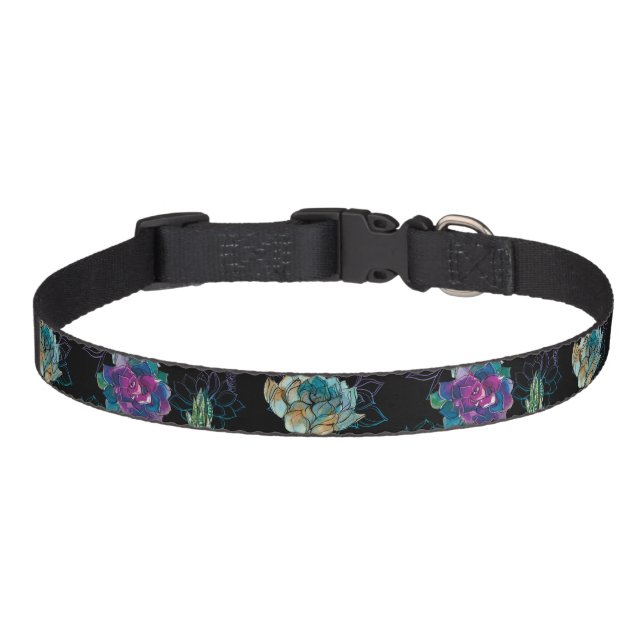 Succulent Seamless Pattern  Pet Collar (Front)