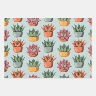 Succulent Serenity Wrapping Paper Sheets