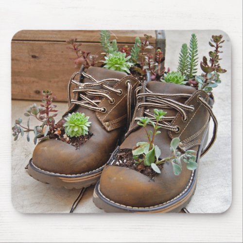 Succulent Shoes Mouse Pad