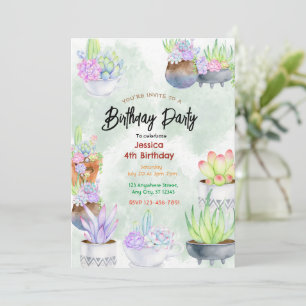 Succulent Soiree: Chic Birthday Invitation