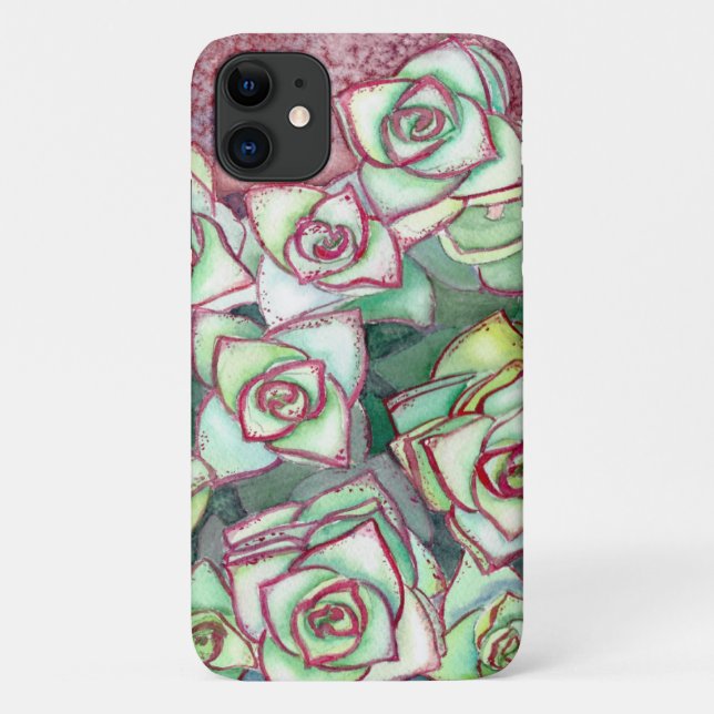 Succulent stacked crassula case for any iPhone (Back)