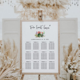 Succulent Taco Bout Love Wedding Seating Chart
