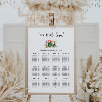 Succulent Taco Bout Love Wedding Seating Chart by WordsandConfetti at Zazzle