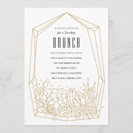 Succulent Terrarium Brunch / Party Invitation