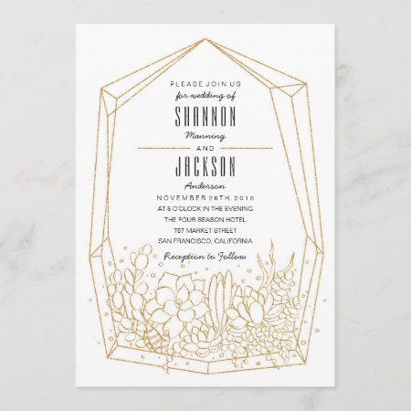 Succulent Terrarium Wedding Invitation
