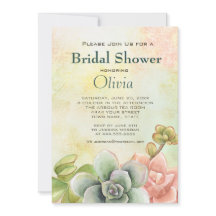 Succulent Watercolor Floral Bridal Shower