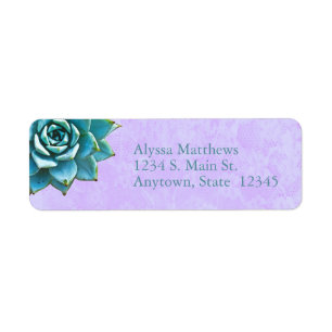 Succulent Watercolor Lavender Lace Label