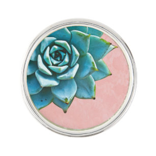 Succulent Watercolor Pink Lace Pin