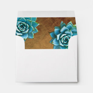 Succulent Watercolor Rustic Brown Envelope