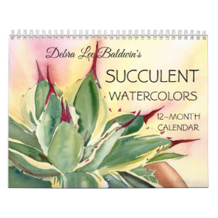 Succulent Watercolors 12-Month Calendar