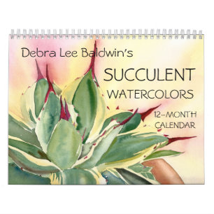 Succulent Watercolors 12-Month Calendar