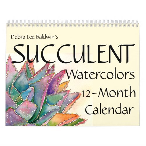 Succulent Watercolors 12_Months 4  Calendar
