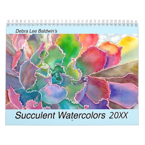 Succulent Watercolors 20XX by Debra Lee Baldwin Calendar