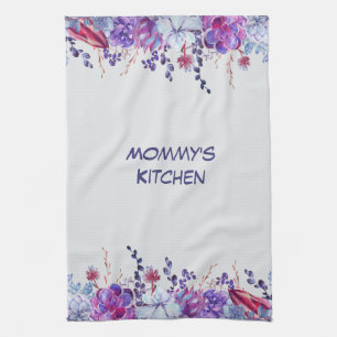 Succulent Watercolors I Love You Mommy Kitchen Towel