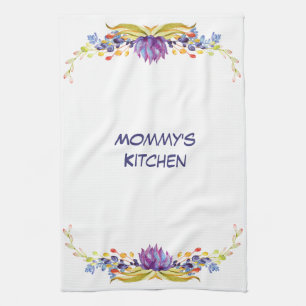 Succulent Watercolors Mommy's Kitchen Kitchen Towel