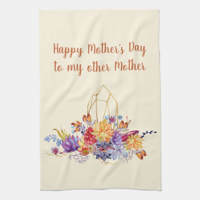 Succulent Watercolors Other Mother's Day  Kitchen Towel (Vertical)