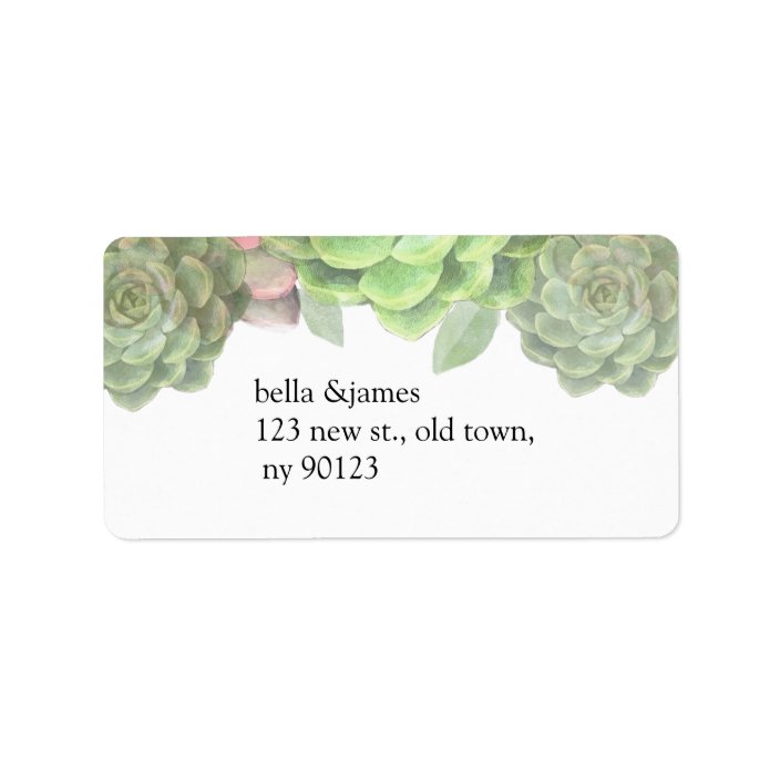 Succulent Wedding Address Labels 