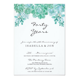 Succulent Wedding Anniversary Party Invitation
