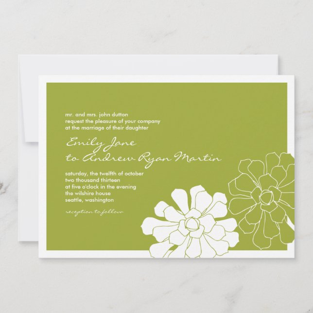 Succulent Wedding Invitation (Front)