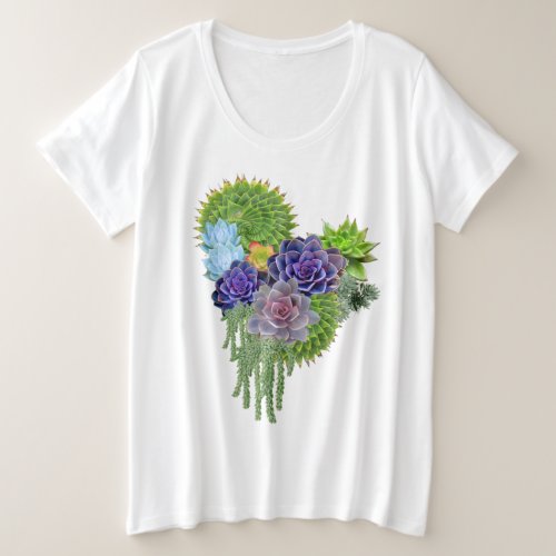 Succulent_wedding_lovers_bouquet Plus Size T_Shirt