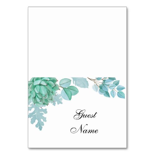 Succulent wedding place card Cactus guest name Table Number