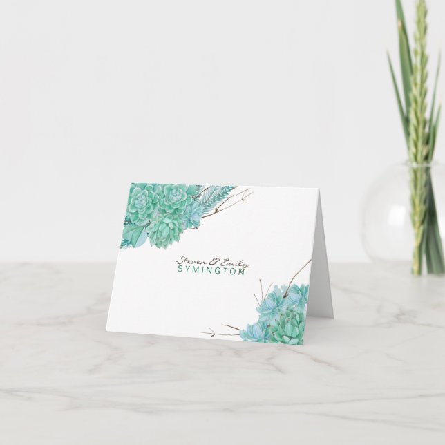 Succulent wedding thank you notes  3961 (Front)