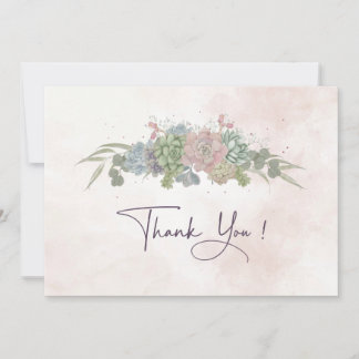 Succulent Wedding Thankyou Card