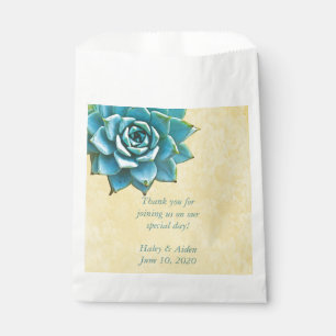 Succulent Wedding Watercolor Yellow Lace Favor Bag