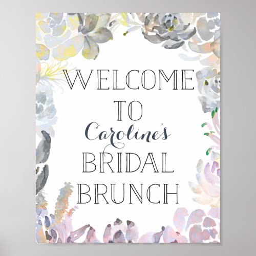 Succulent Welcome Bridal Brunch Sign