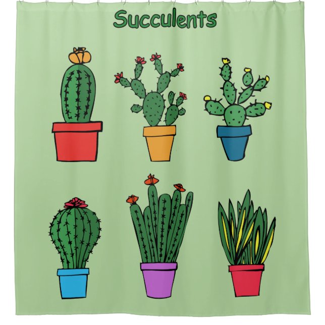 Succulents #1 shower curtain (Front)