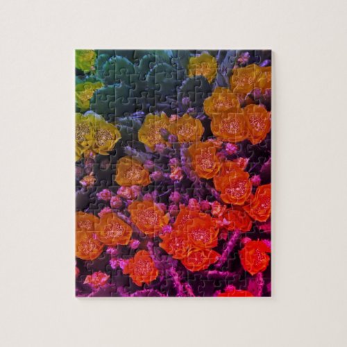 Succulents Abstract Flowers Artistic Floral Garden Jigsaw Puzzle