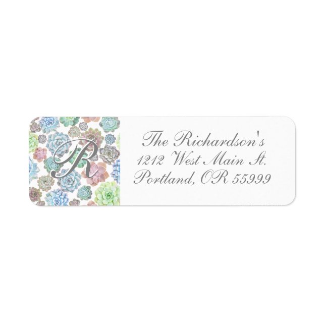 Succulents address labels (Front)